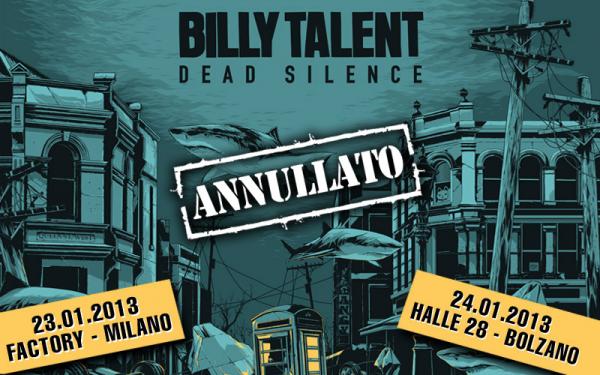 BILLY TALENT: tour europeo annullato