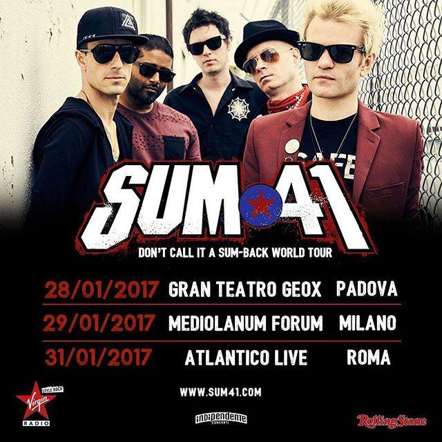 Sum 41: tour europeo nel 2017!