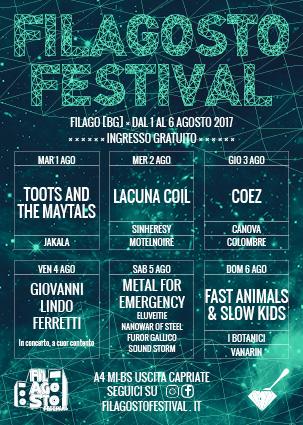 FILAGOSTO FESTIVAL DAL 1 AL 6 AGOSTO 2017