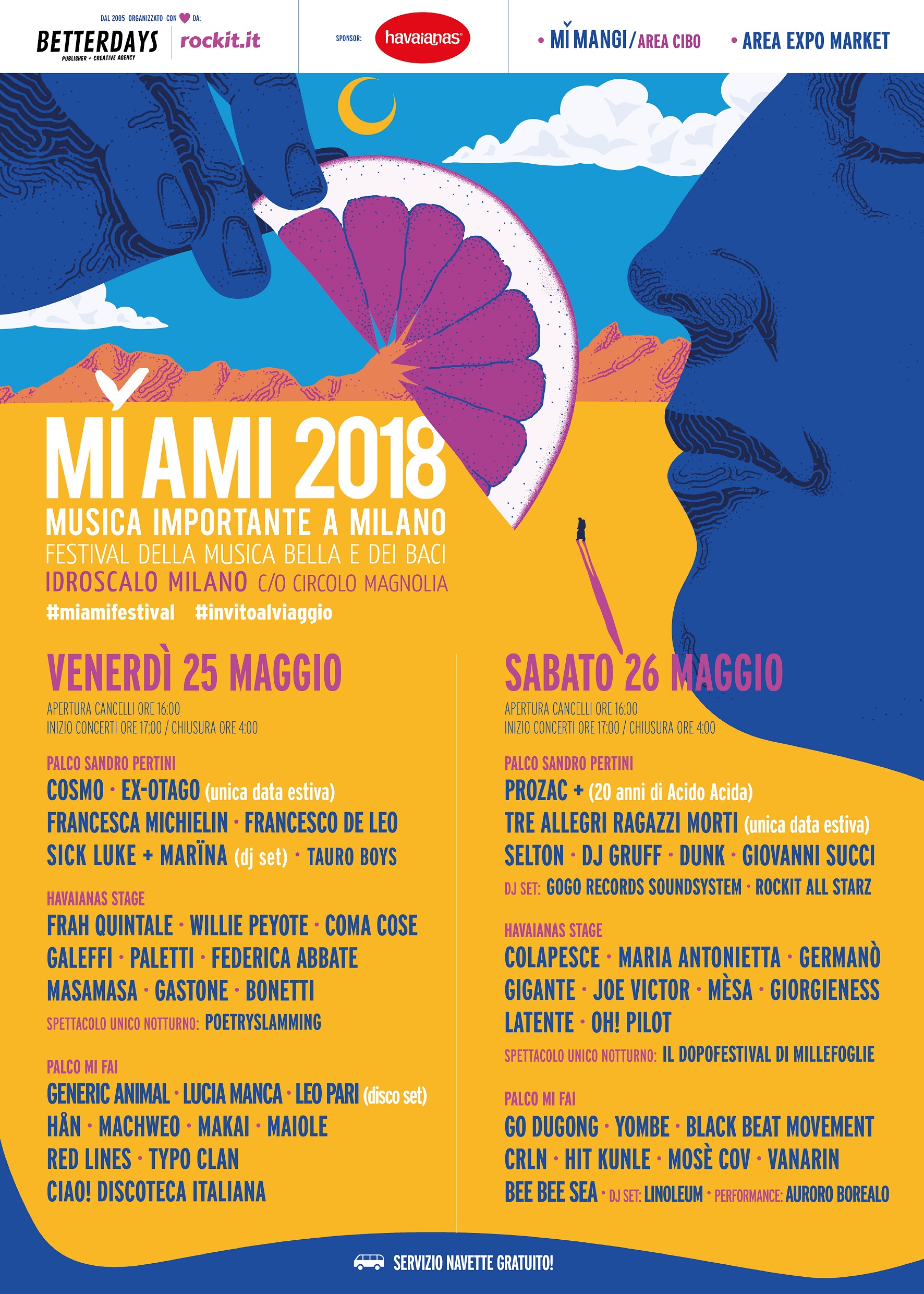 La line up completa del MI AMI 2018