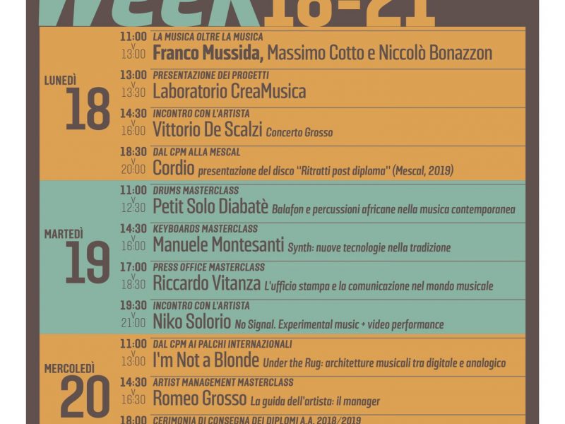 Open Week: dal 18 al 21 novembre in occasione della Milano Music Week